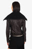 Mackage Black Leather Biker Jacket with Knit Collar Size S