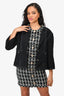 Pre-Loved Chanel™ Black Cotton Gunmetal Buttoned 'Timeless' Jacket Size 44
