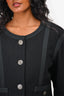 Pre-Loved Chanel™ Black Cotton Gunmetal Buttoned 'Timeless' Jacket Size 44