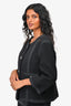 Pre-Loved Chanel™ Black Cotton Gunmetal Buttoned 'Timeless' Jacket Size 44