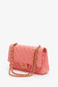 Pre-Loved Chanel™ Pink Lambskin Medium Classic Double Flap Bag 'Refurbished'