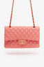 Pre-Loved Chanel™ Pink Lambskin Medium Classic Double Flap Bag 'Refurbished'
