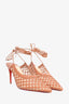 Christian Louboutin Brown Leather Lace-Up 'Folliescabo 100' Heels Size 37.5