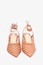 Christian Louboutin Brown Leather Lace-Up 'Folliescabo 100' Heels Size 37.5
