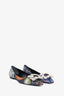 Roger Vivier Blue Jacquard Crystal Embellished Pointed Toe Ballet Flats Size 37