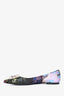 Roger Vivier Blue Jacquard Crystal Embellished Pointed Toe Ballet Flats Size 37