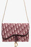 Christian Dior 2018 Burgundy Oblique Medium 'Saddle Pouch' with Chain