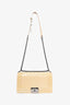 Pre-Loved Chanel™ 2014 Beige Chevron Patent Leather Old Medium Boy Bag (As Is)