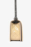 Pre-Loved Chanel™ 2014 Beige Chevron Patent Leather Old Medium Boy Bag (As Is)