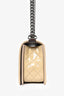 Pre-Loved Chanel™ 2014 Beige Chevron Patent Leather Old Medium Boy Bag (As Is)