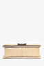 Pre-Loved Chanel™ 2014 Beige Chevron Patent Leather Old Medium Boy Bag (As Is)