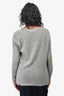 Christian Dior Grey Cashmere Heart Embroidered Sweater Size 2 US
