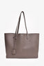 Saint Laurent 2017 Storm Grey Leather East/West 'Shopping' Tote With Pouch