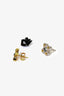 Louis Vuitton Gold/Silver/Chrome Tone Monogram Trio Earring Stud Set