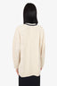 Sandro Off White Wool Perforated Logo Cardigan Size 3