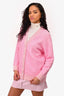 Fendi Pink Textured Knit Cardigan Size 40