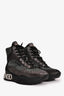 Jimmy Choo Black/Grey Metallic Lace Up High Top Sneakers Size 37.5