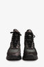 Jimmy Choo Black/Grey Metallic Lace Up High Top Sneakers Size 37.5