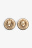 Pre-Loved Chanel™ 2018 Gold Toned Black Round Clip On Earrings