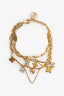 Louis Vuitton Gold Toned 'Colier Blooming' Charm Bracelet.