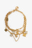 Louis Vuitton Gold Toned 'Colier Blooming' Charm Bracelet.