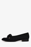 Pre-Loved Chanel™ Black Crystal Knotted Heeled Flats Size 39.5