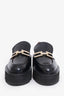 ATP Atelier Black Leather Platform Chain Loafers Size 40