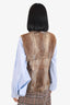 Micheal Kors Brown Rabbit Fur Vest Size M
