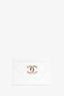 Pre-Loved Chanel™ 2023 White Caviar CC Card Holder