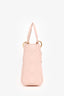Christian Dior Light Pink Lambskin Small Lady Dior Top Handle