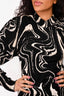 Rotate by Birger Christensen Black/White Printed Jersey Mini Dress Size 6