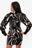 Rotate by Birger Christensen Black/White Printed Jersey Mini Dress Size 6