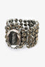 Miu Miu Gunmetal Grey Crystal Wide Bracelet