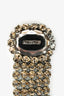 Miu Miu Gunmetal Grey Crystal Wide Bracelet