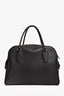 The Row Black Deerskin Leather 'India 12.00' Top Handle Bag