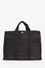 Hermès Grey Patterned Toile 'Herline' MM Tote