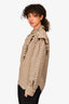 Isabel Marant Etoile Beige/Brown Check Cotton/Wool 'Flossia' Top Size 36