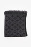 Louis Vuitton Grey Wool Monogram Fringe Scarf
