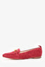 Veronica Beard Red Suede Buckle Loafer Size 5