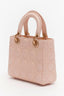 Christian Dior Pink Lambskin Cannage Mini Lady Dior Top Handle
