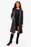 Harris Wharf London Grey Check Wool Long Wrap Coat with Belt Size 36 IT