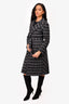 Harris Wharf London Grey Check Wool Long Wrap Coat with Belt Size 36 IT