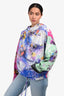 Louis Vuitton 2020 Purple Nylon 'Florals Patchwork' Hoodie Size S