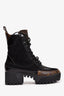 Louis Vuitton Monogram/Black Combat Boots Size 36