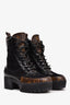 Louis Vuitton Monogram/Black Combat Boots Size 36