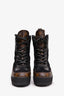 Louis Vuitton Monogram/Black Combat Boots Size 36