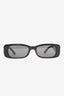 Balenciaga Black Rectangular Sunglasses with Gold BB