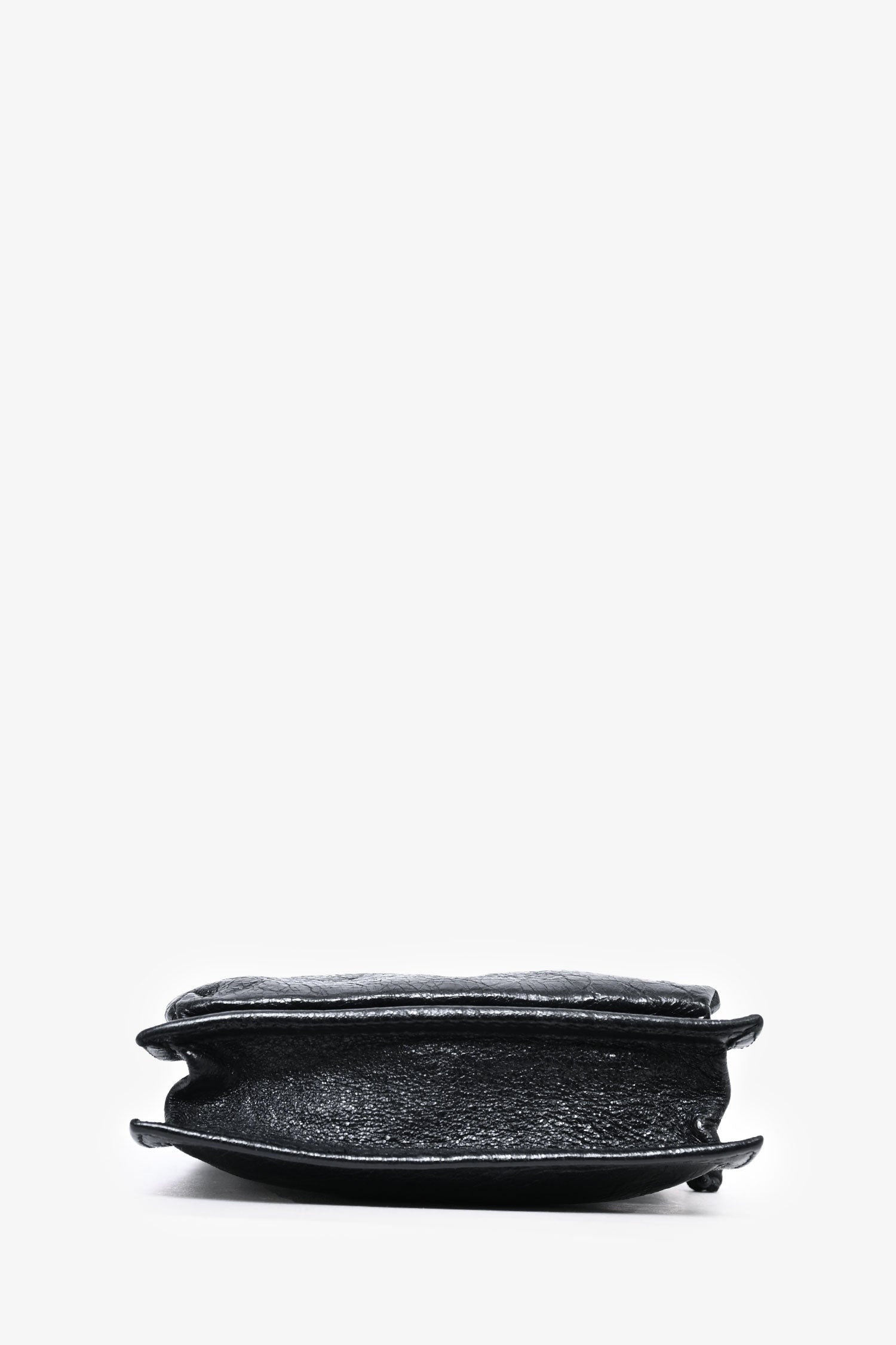Balenciaga Black Crinkled Leather Explorer Pouch Crossbody – Mine