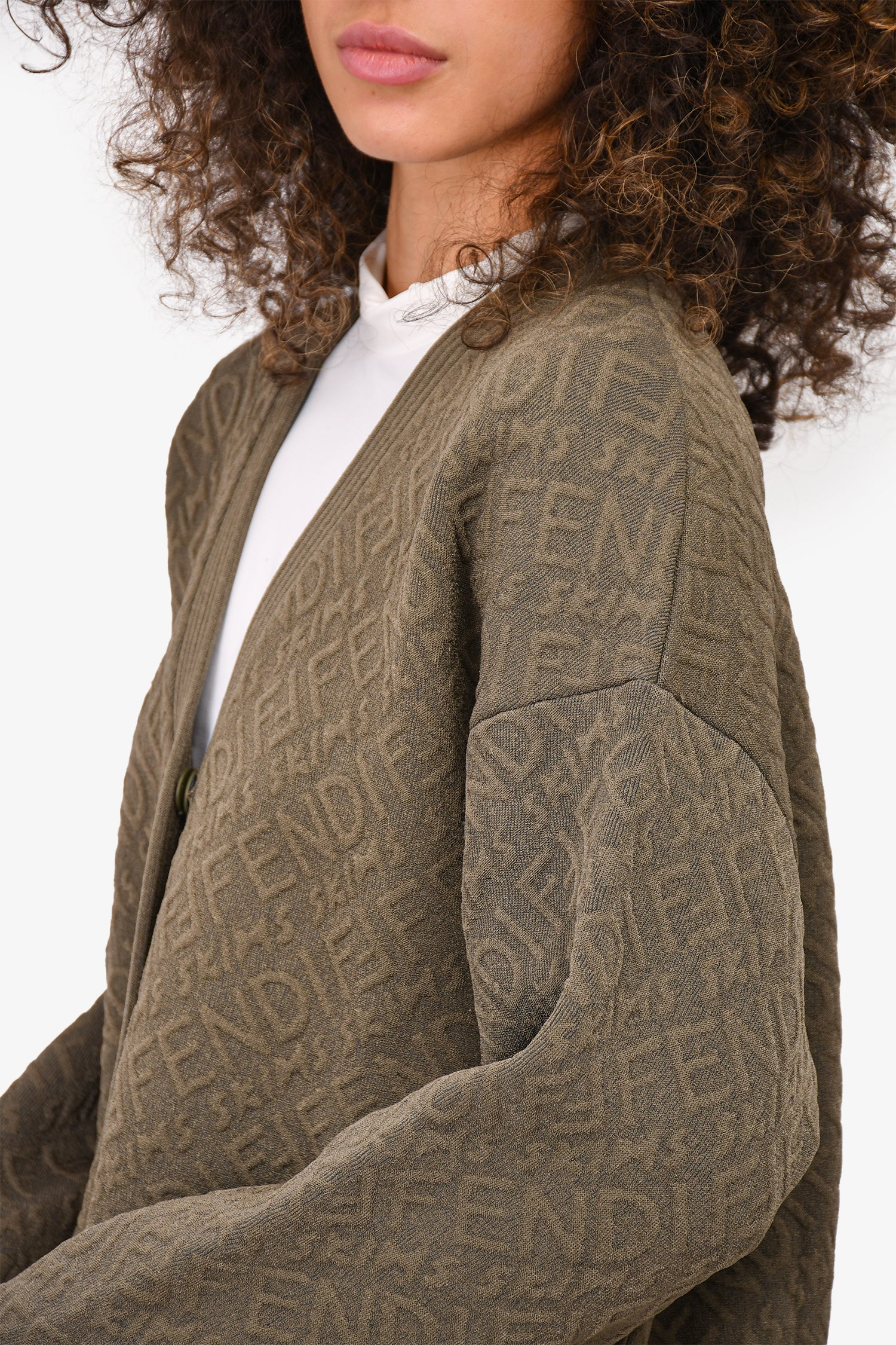 Fendi x SKIMS Green Logo Embossed Cardigan Size 38 – Mine & Yours