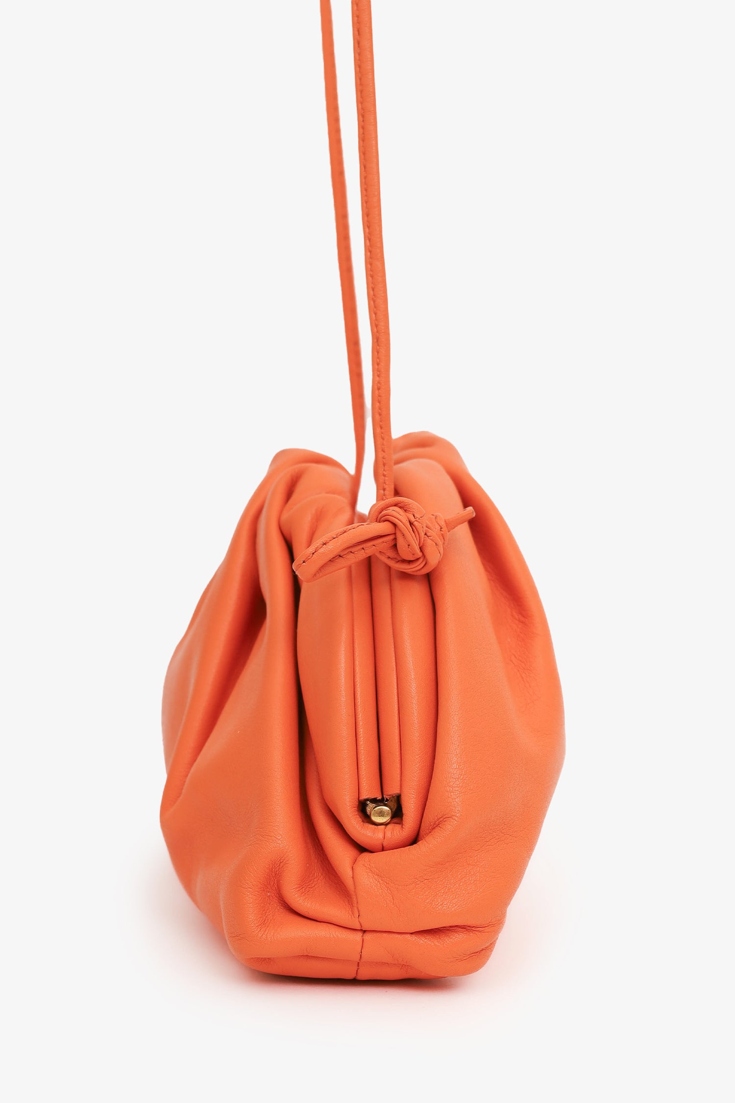 Bottega Veneta Orange Leather Mini Pouch Bag – Mine & Yours